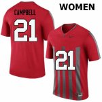Women's Ohio State Buckeyes #21 Parris Campbell Throwback Nike NCAA College Football Jersey Summer HYT3144FF